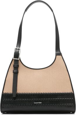 Сумка-мессенджер Calvin Klein Quill с тремя отделениями, Natural/Black Canvas b0ftjtldmy | natural/black canvas