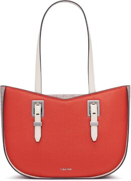 Сумка-тоут Calvin Klein Willow East/West, Spicy Orange/Almond/Taupe/Cherub White b0ftkwr64n | spicy orange/almond/taupe/cherub white