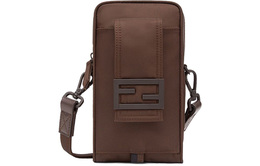 Сумка-багет из полиамида, чехол для телефона, наплечная сумка, коричневая кроссбоди для мужчин Fendi, Set (Bag+Dust Bag) 7as056-ag0p-f0tu7