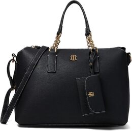 Сумка-саквояж Tommy Hilfiger Brielle Ii Convertible Tz Satchel W/Hangoff, Black b0cv4mhlfg | black