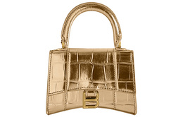 Мини-сумка через плечо Hourglass из телячьей кожи, женская, цвет gold Balenciaga, Set (Bag+Dust Bag) 664676-1s49m-8005