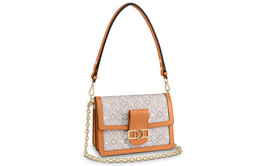 Dauphine Cow Leather Dafne портативная сумка кроссбоди, плечевая сумка Medium женская коричневая/белая Louis Vuitton, Set (Bag+Dust Bag) m59483
