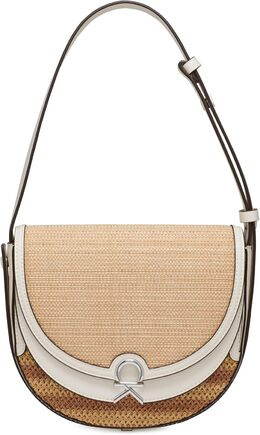 Женская сумка-седло Calvin Klein Crisell Organical Crossbody, Natural/White Straw b0ftk14qcs | natural/white straw