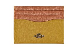 Кошелек для карт кожаный кошелек для монет держатель карт женский коричневый и льняной желтый Coach, Set (Bag+Dust Bag) 12070-v5rqd