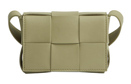 CASSETTE Сумка-подушка из овчины, наплечная сумка, мини-кроссбоди для женщин Cave Stone Green Bottega Veneta, Set (Bag+Dust Bag) 666688vmay12916