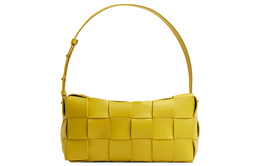 Кожаная сумка Brick Casstte Waffle, через плечо, женская, средний размер, желтая Bottega Veneta, Set (Bag+Dust Bag) 709360vmay17344
