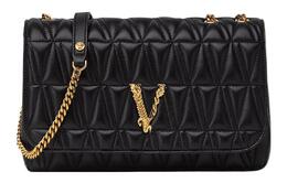 Virtus Lambskin Handbag, женская черная сумка через плечо Versace, Set (Bag+Dust Bag) dbfh822-d2ntrt-dnmov