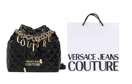 Полиэстеровая сумка-ведро, наплечная сумка, кроссбоди обычная женская черная Versace, Shopping Bag Set(Set+Shopping Bag) 73va4bc6-zs409-899