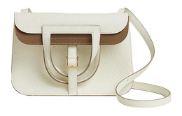 Халзан Клеменс Буллок Кожаная Женская Сумка Через Плечо, Кроссбоди Машрум Уайт Hermes, U Stamp h082660ccaw