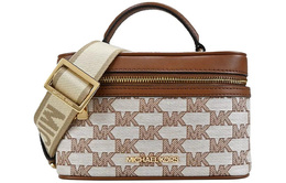 Jet Set Fabric Box Bag косметичка сумка через плечо кроссбоди обычная женская коричневая Michael Kors, Set (Bag+Dust Bag) 35s2gttc6j-luggage-multi