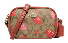 Сумка через плечо Jamie Canvas с кожаными деталями, маленькая женская коричневая Coach, Set (Bag+Dust Bag) ch522-ime7v