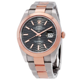 Rolex Datejust 41 Slate, Fluted-Motif Automatic Mens Steel and 18kt Everose Gold Oyster Watch m126301-0019