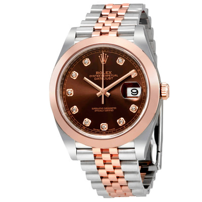 Rolex Datejust 41 Mens Watch Model 126301CHDJ Chocolate Dial Steel and Rose Gold (Jubilee Bracelet) M126301-0004 (brown, arb3633)