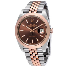 Rolex Datejust 41 Chocolate Brown Dial Steel and 18K Rose Gold Mens Watch 126301CHSJ m126301-0002