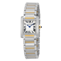 Pre-owned Cartier Tank Silver Grained Dial Ladies Watch w51007q4