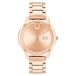 Movado Trend Element Quartz Rose Gold Dial Ladies Watch 3600979