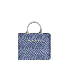 Marni Blue Fabric Shoulder Bag mashmp0077u7p984100b48bb