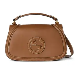 Gucci Сумка через плечо Blondie Smooth Finish Leather, кроссбоди, женская коричневая сумка среднего размера 815716-aaec2-2718