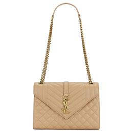 Сумка-конверт из телячьей кожи Medium Women's Beige Saint Laurent 600185-aact7-2646