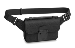 Louis Vuitton Кожаная поясная сумка через плечо Cow Leather мужская Black m58487