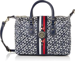 Женская сумка-сэтчел Tommy Hilfiger Jaden, Hilfiger Navy/White b0c8555ccm | hilfiger navy/white