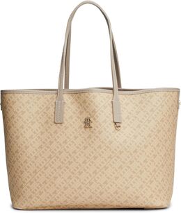 Кожаная сумка-тоут Tommy Hilfiger с монограммой и карманом на молнии, Beige b0fvbptg45 | beige