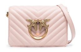Сумка через плечо из телячьей кожи, женская светло-розовая Pinko 100067-a0gk-o81q