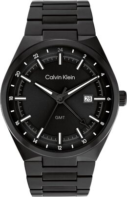 Calvin Klein Men's Distinguish - кварцевые часы 44 мм, 3 часа, браслет из нержавеющей стали - современные стильные часы - подарок для него, Black b0dv17vx3m | black