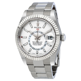 Pre-owned Rolex Sky Dweller GMT Automatic Chronometer White Dial Mens Watch 326934wso