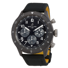 Pre-owned Breitling Super AVI Chronograph GMT Mosquito Night Fighter Automatic Black Dial Men's Watch SB04451A1B1X