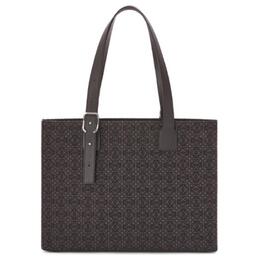 Холщовая сумка с жаккардом и телячьей кожей, сумка-тоут, шоппер, плечевая сумка, мужская сумка антрацит/черный Loewe b692k96x02-1268