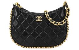 Сумка-хобо из ягненка, через плечо, женская черная Chanel as4378-b13699-94305