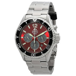 Orient Sports Chronograph Solar Red Dial Mens Watch Ratx0207r10b