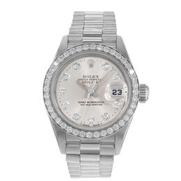 Pre-owned Rolex Datejust 26 Automatic Diamond Silver Dial Ladies Watch 69136 sdp