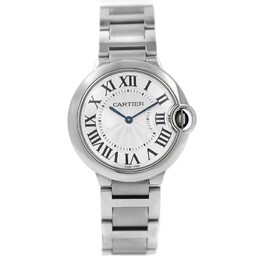 Pre-owned Cartier Ballon Bleu Quartz Silver Dial Unisex Watch w69011z4