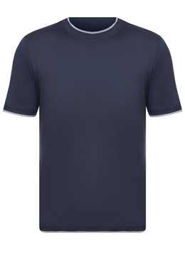 BRUNELLO CUCINELLI: Синяя футболка 