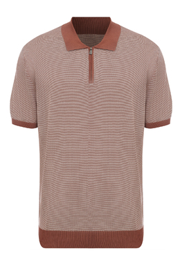 CORNELIANI: Коричневое поло 