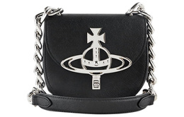 Сумка-седло из коровьей кожи через плечо Vivienne Westwood женская черная 4304006ul001nn402