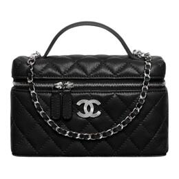 Кожаная наплечная сумка через плечо женская черная Chanel, Gift Set(Set+Box+Shopping Bag) ap4414-b18713-94305