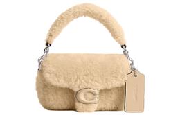 Сумка-подушка Tabby из стриженой овчины с кожаными вставками, миниатюрная женская сумка через плечо, серебристо-кремовый Coach cq168-lhm6h