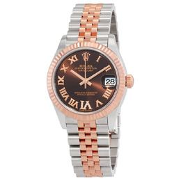 Rolex Datejust 31 Chocolate Roman Diamond Dial Automatic Ladies Steel and 18kt Everose Gold Jubilee Watch 278271chrdj