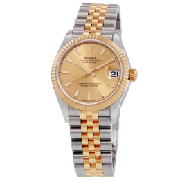 Rolex Datejust 31 Champagne Dial Automatic Ladies Steel and 18kt Yellow Gold Jubilee Watch 278273csj