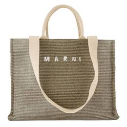 Marni Raffia-Effect Fabric Shopping Tote shmq0034u1-dusty olive