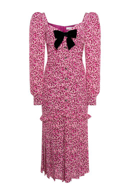 Alessandra Rich: Бордовое платье 