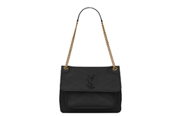 Saint Laurent Сумка-хобо Niki из ягненка, кроссбоди, женская наплечная сумка black 6331581el071000