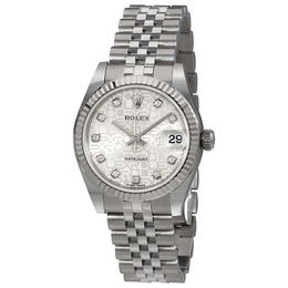 Pre-owned Rolex Datejust Lady 31 Diamond Silver Jubilee Dial Ladies Watch 178274sjdj
