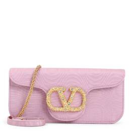 Valentino Garavani Moire Textile Clutch 6w2b0r24ldg d4t rhododendron crystal