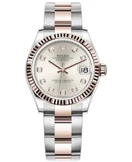 Rolex Datejust 31 Stainless Steel and Rose Gold Silver Diamond Dial Women's Watch m278271-0015