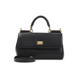 Dolce & Gabbana-Black Calf Leather Top Handle Bag-Donna 53187800400212