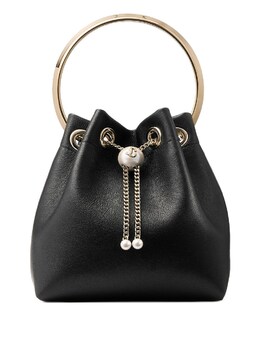 Jimmy Choo Bon Bon Leather Bucket Bag bonbontytblack/lightgold